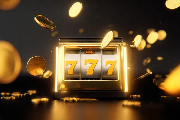 A woman smiling while playing online games on her laptop, surrounded by neon casino elements, showcasing JL77’s diverse game collection.